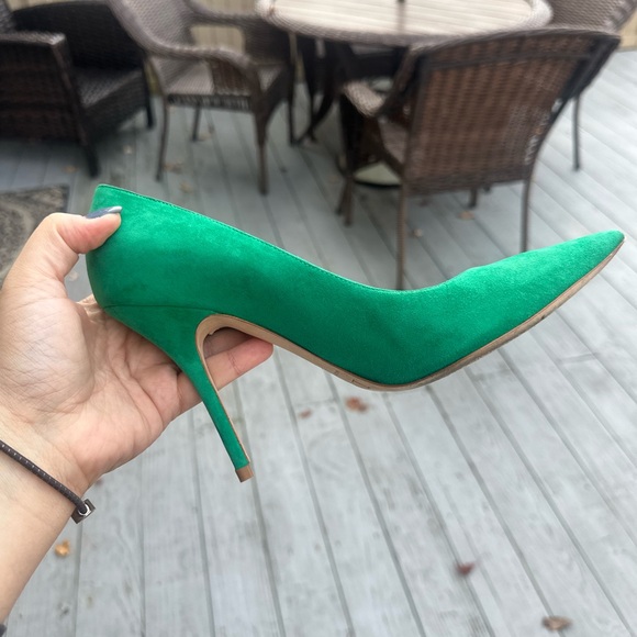 Christian Dior Emerald Suede Pointed Toe Pumps - Picture 9 of 10
